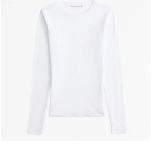Abercrombie & Fitch White Fitted Long Sleeve T-Shirt